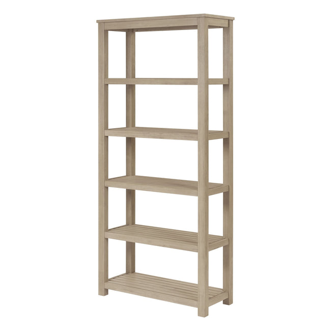 Tiburon KD Book Shelf in Drifted Sand - acacia 5-shelf bookcase by NPD - Whats New Furniture Portland OR