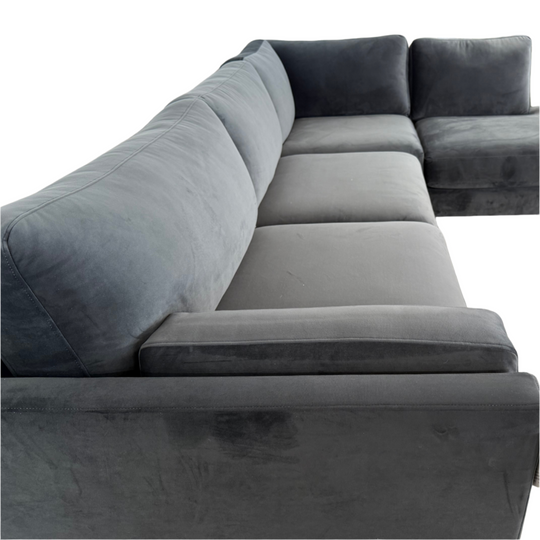Close-up of the Timber sectional's durable, textured fabric