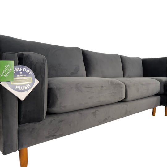 Stanton brand tag on Timber sectional sofa