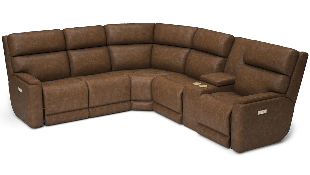 Timberline reclining sectional in alternate fabric