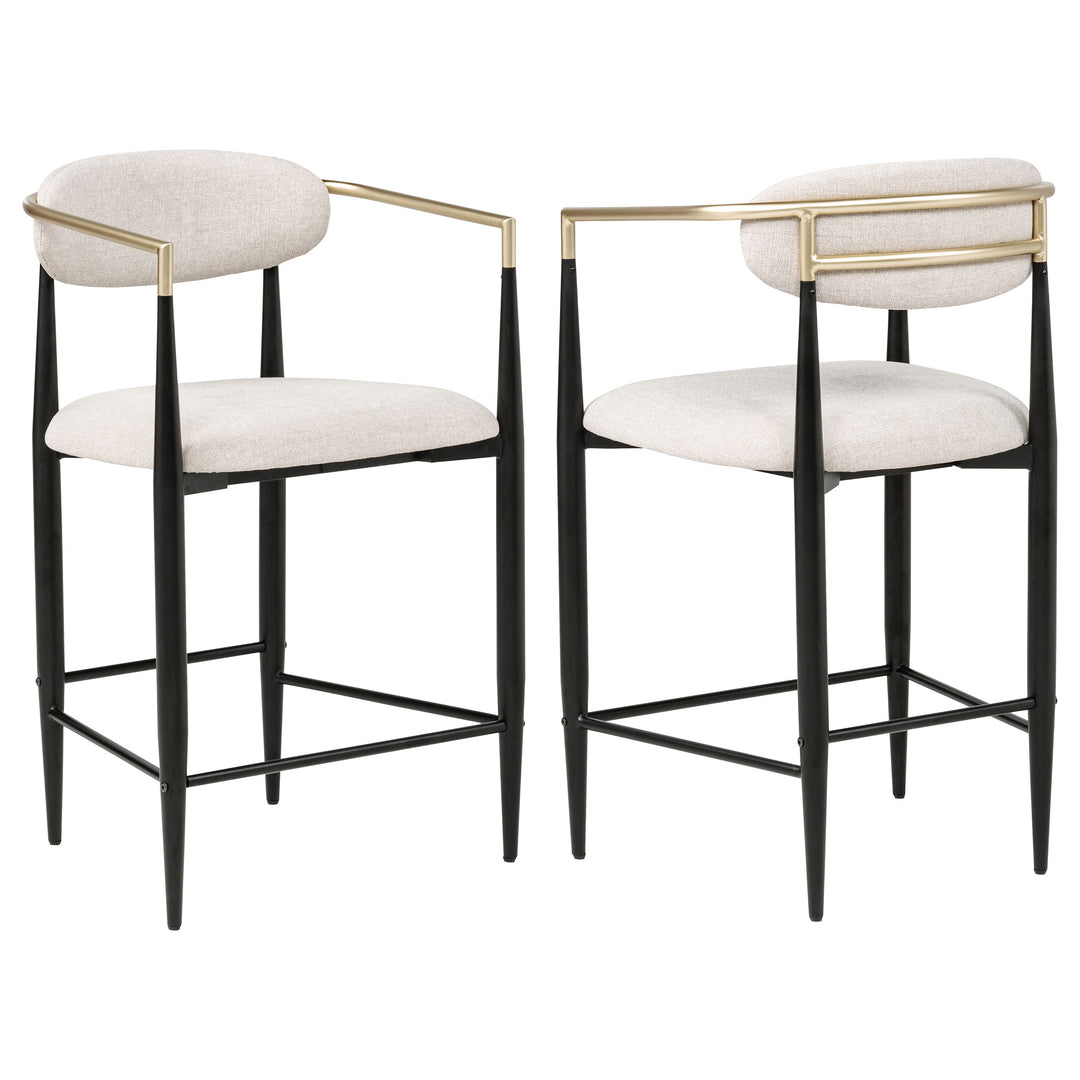 Tina Fabric Upholstered Counter Chair Beige (Set of 2) - What&