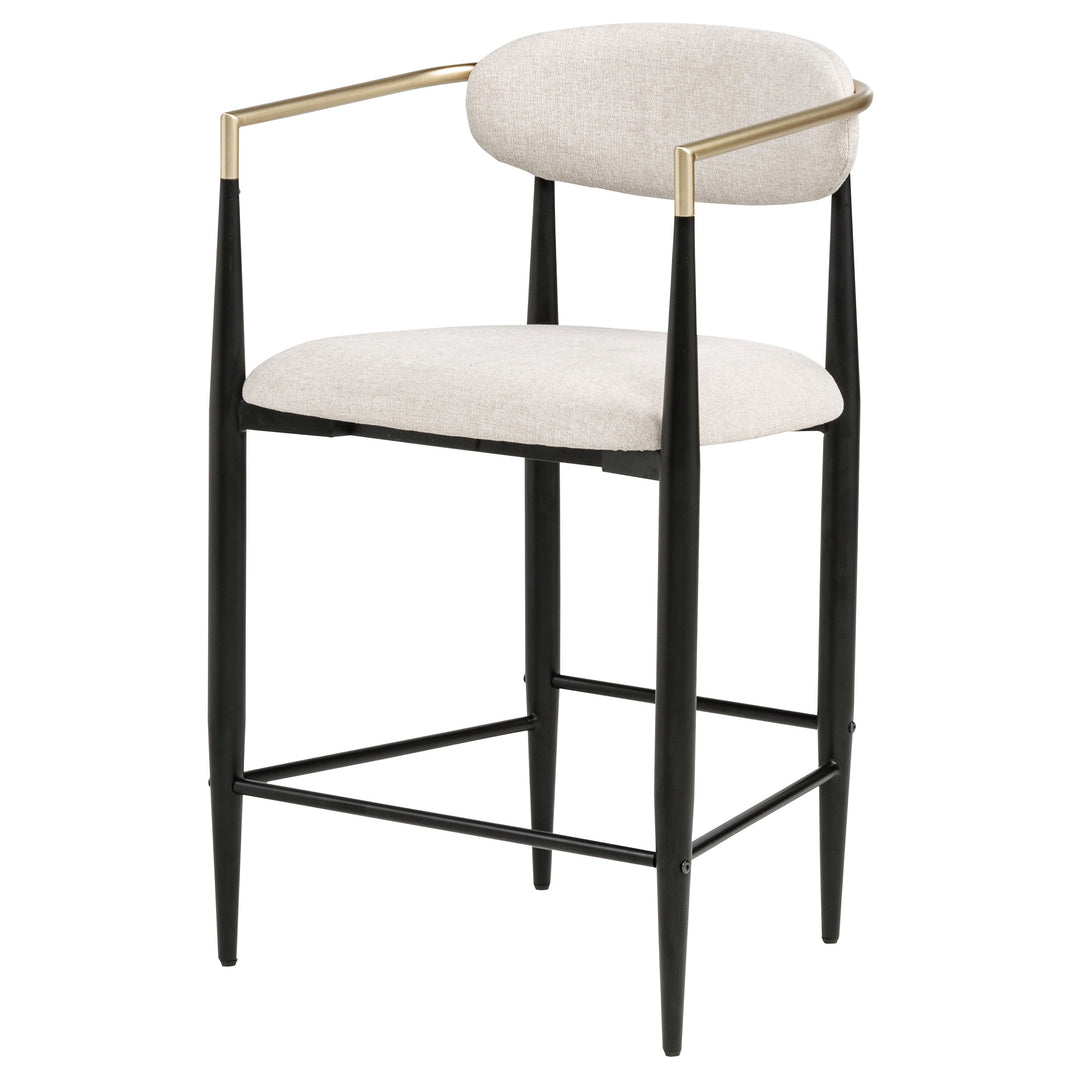 Tina Fabric Upholstered Counter Chair Beige (Set of 2) - What&