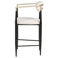 Tina Fabric Upholstered Counter Chair Beige (Set of 2) - What&