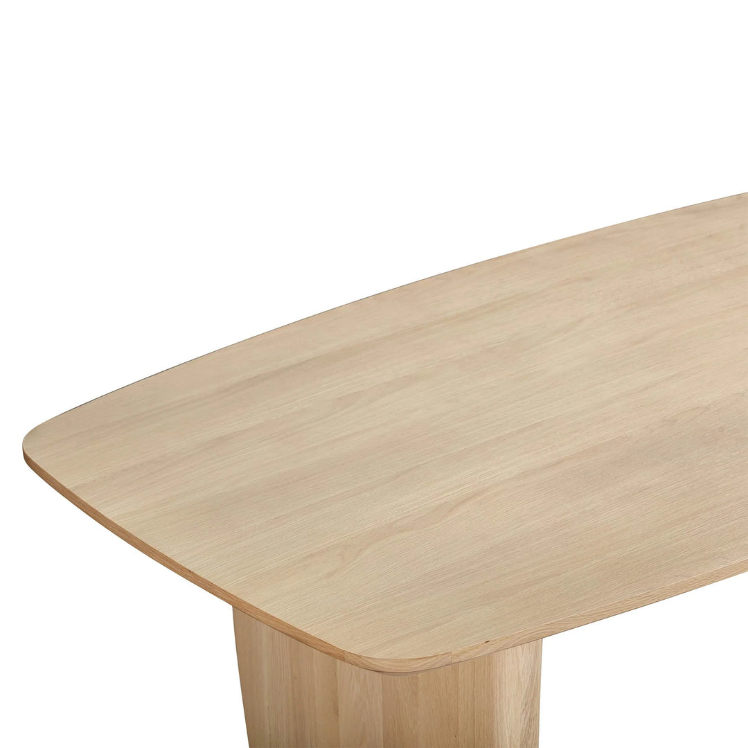 Tonic Dining Table in Biscotti Oak variant detail view - European oak dining table by LH Imports - Whats New Furniture Portland OR