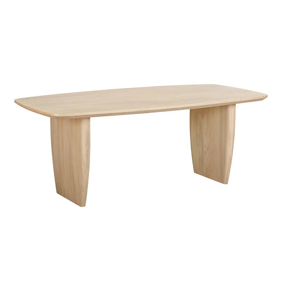 Tonic Dining Table in Biscotti Oak variant front view - European oak dining table by LH Imports - Whats New Furniture Portland OR