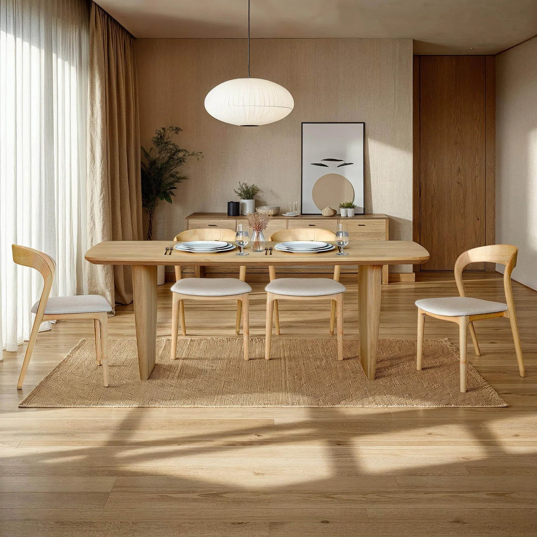 Tonic Dining Table in Biscotti Oak variant lifestyle setting - European oak dining table by LH Imports - Whats New Furniture Portland OR