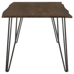 Topeka Live Edge Dining Table in Mango Cocoa side view - live edge dining table by Coaster - Whats New Furniture Portland OR