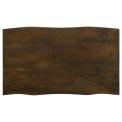 Topeka Live Edge Dining Table in Mango Cocoa top-down view - live edge dining table by Coaster - Whats New Furniture Portland OR