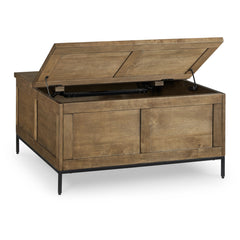Torlanta Coffee Table in brown configuration shot - lift-top storage coffee table by Ashley - Whats New Furniture Portland OR