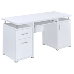 Tracy 55-inch 2-drawer Office Computer Desk White - What&