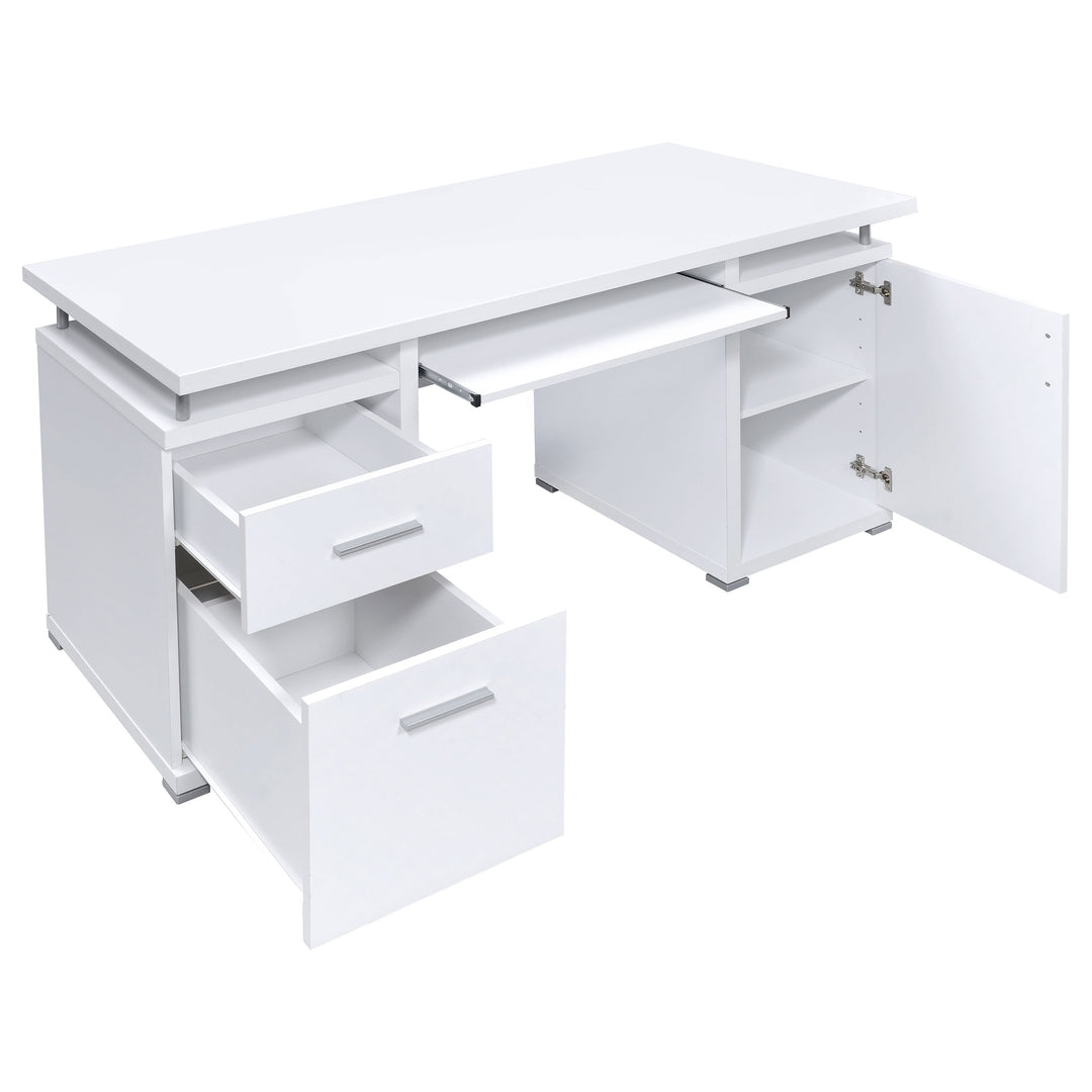 Tracy 55-inch 2-drawer Office Computer Desk White - What&