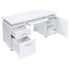Tracy 55-inch 2-drawer Office Computer Desk White - What&