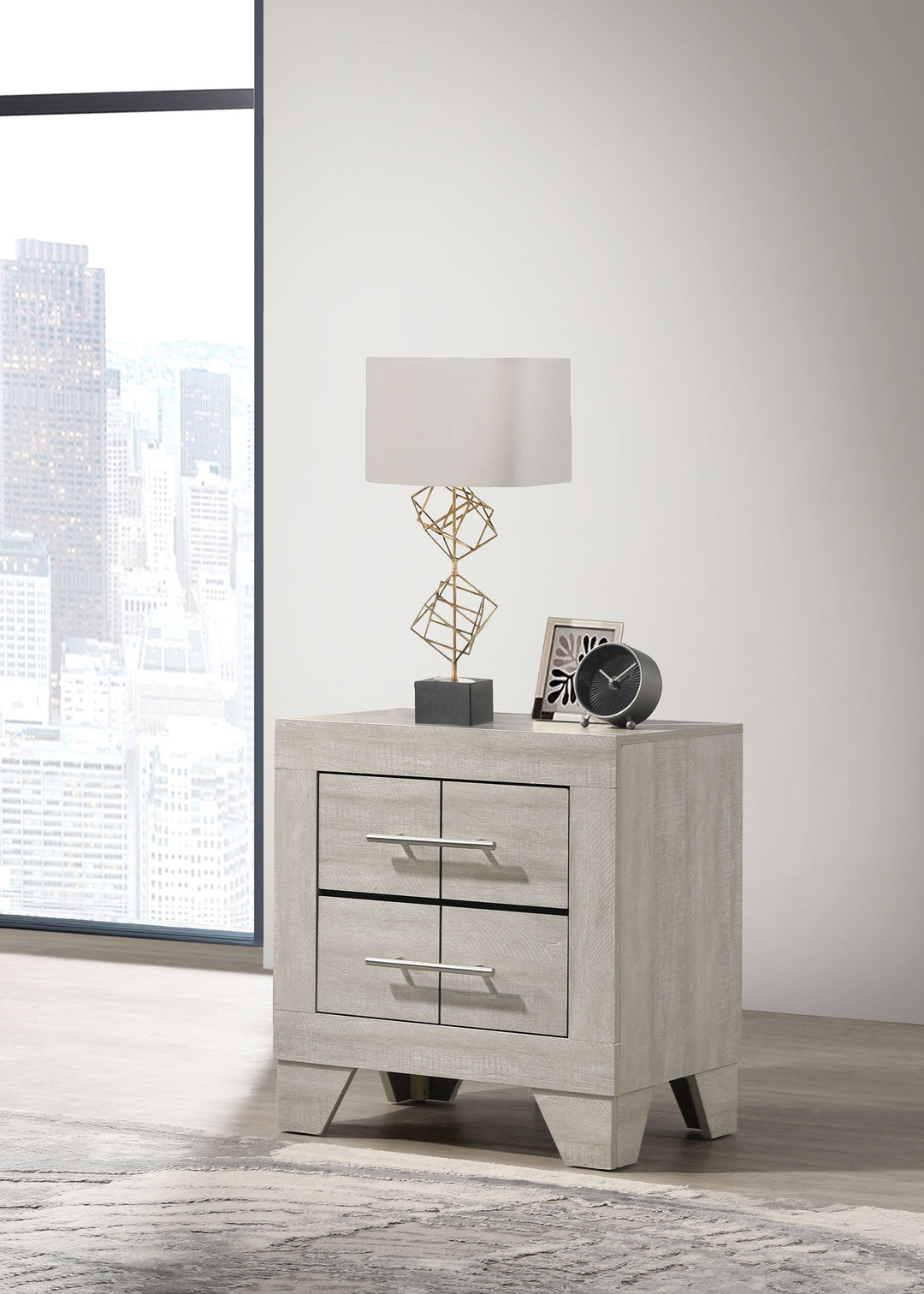 Trenton 2-drawer Nightstand Bedside Table Rustic Cream - What&