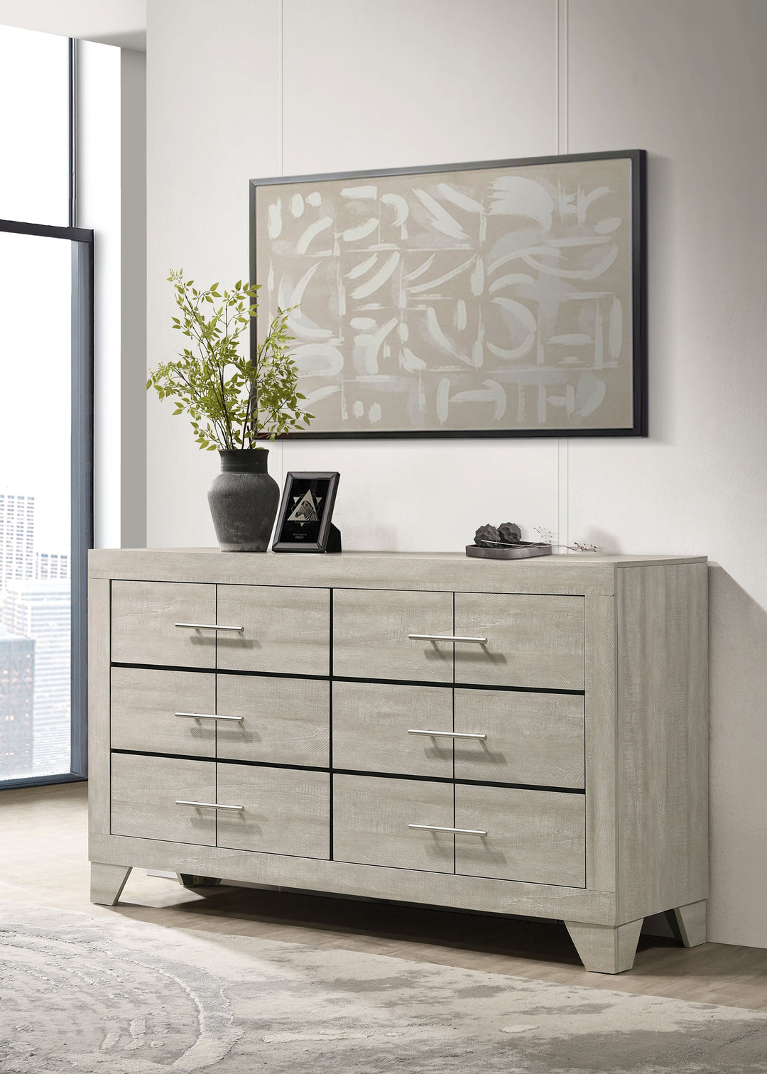 Trenton 6-drawer Bedroom Dresser Rustic Cream - What&