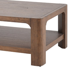 Trevin KD Rectangular Coffee Table in Walnut corner detail - rectangular coffee table by NPD - Whats New Furniture Portland OR