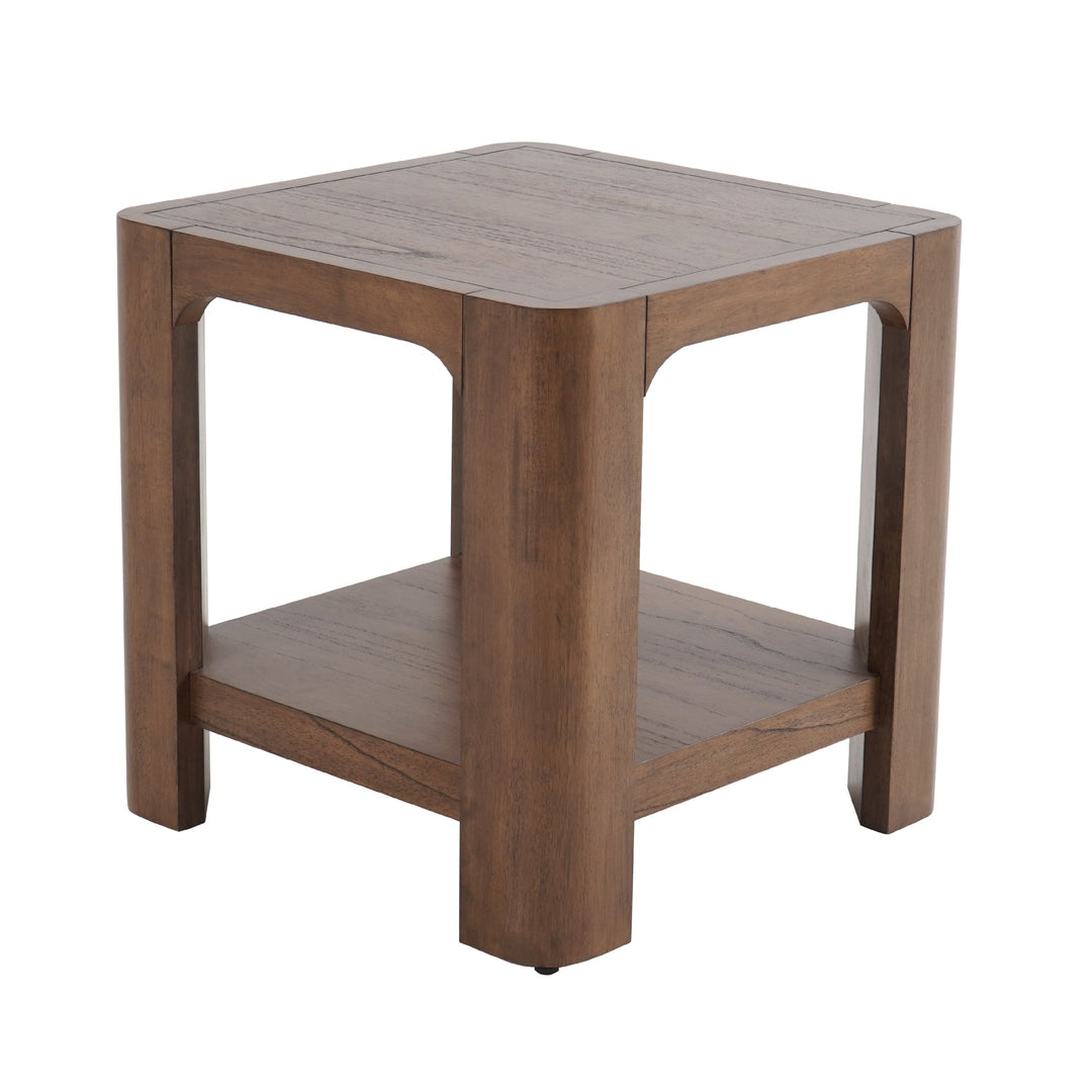 Trevin KD Side/End Table in Walnut side angle - side end table by NPD - Whats New Furniture Portland OR