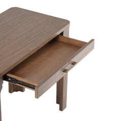 Trevin KD Small 1 Drawer Desk in Walnut open drawer view - Walnut small drawer desk by NPD - Whats New Furniture Portland OR