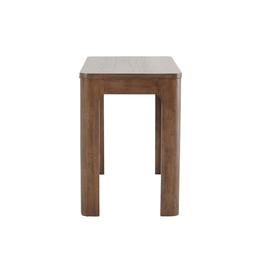 Trevin KD Small 1 Drawer Desk in Walnut side view - Walnut small drawer desk by NPD - Whats New Furniture Portland OR