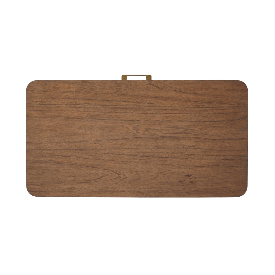 Trevin KD Small 1 Drawer Desk in Walnut top-down view - Walnut small drawer desk by NPD - Whats New Furniture Portland OR