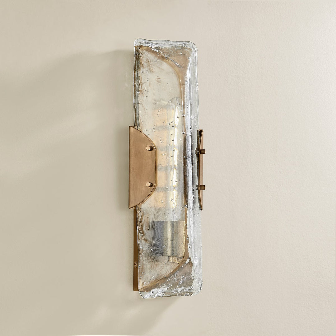 Nordic Wall Sconce, Patina Brass by Troy Lighting detail view - Whats New Furniture Portland OR