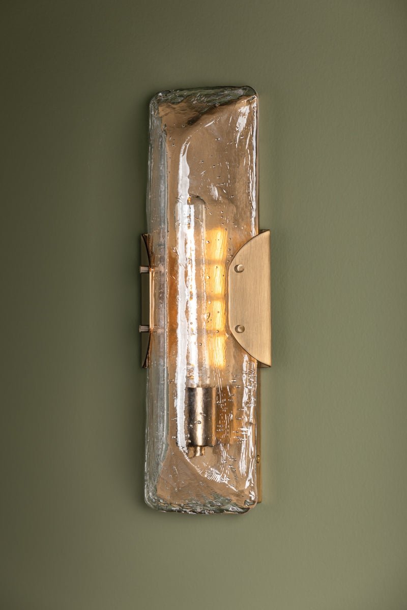 Nordic Wall Sconce, Patina Brass by Troy Lighting detail view 2 - Whats New Furniture Portland OR