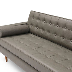 Tufted Faux Leather Sofa detail view 3 - Whats New Furniture - Portland, Oregon