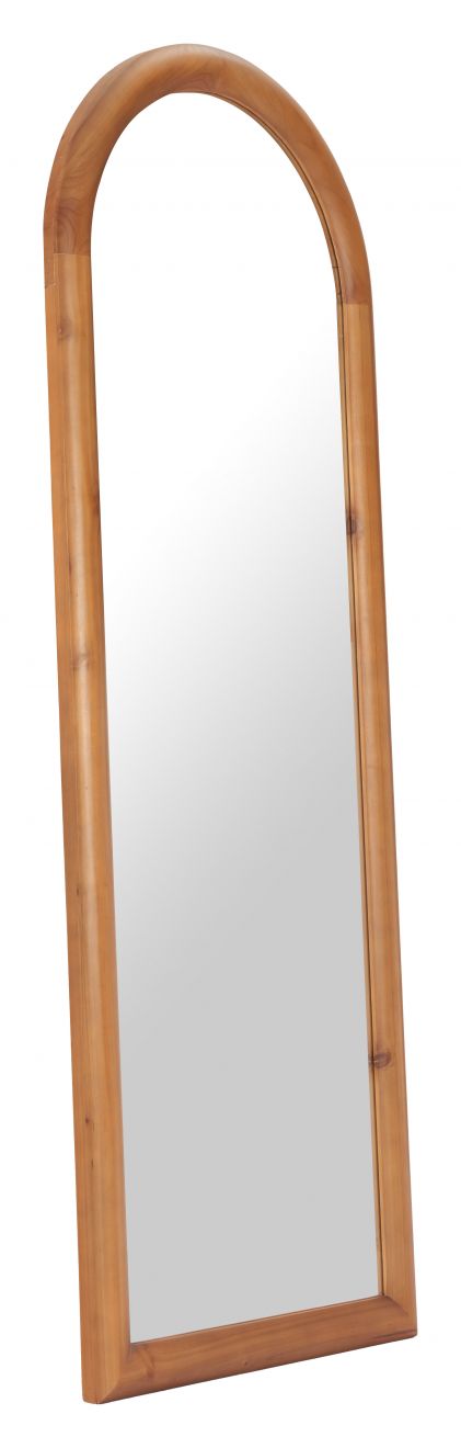 Tur Mirror in Nature side view - tall wood mirror by Zuo - Whats New Furniture Portland OR