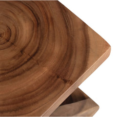 Twisted Wood Accent Table 24", Natural wood grain close up - side table by Sagebrook Home - Whats New Furniture Portland OR