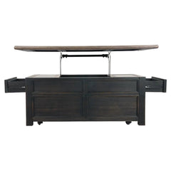 Tyler Creek Lift Top Coffee Table in gray-brown alternate angle - lift-top storage coffee table by Ashley - Whats New Furniture Portland OR