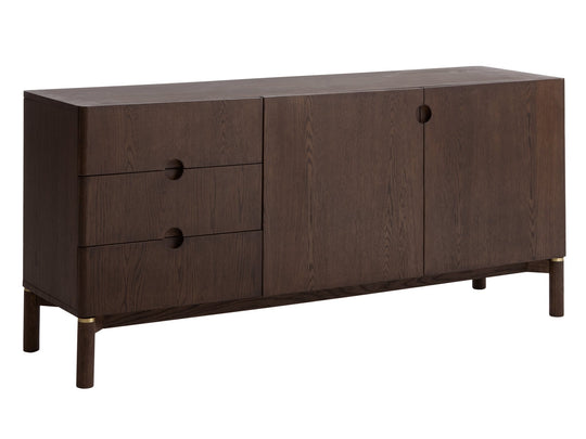 Arun sideboard espresso oak rear three-quarter angle - Whats New Furniture Portland
