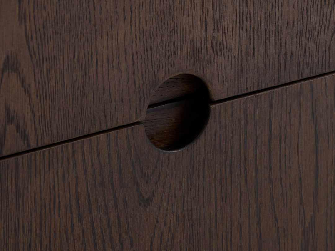 Arun sideboard espresso oak interior storage layout - drawers and shelves - Whats New Furniture Portland