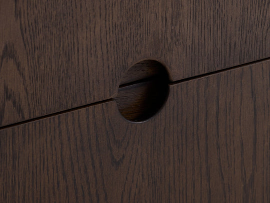 Arun sideboard espresso oak interior storage layout - drawers and shelves - Whats New Furniture Portland