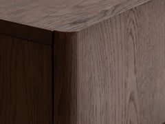 Arun sideboard espresso oak corner detail - oak grain pattern - Whats New Furniture Portland