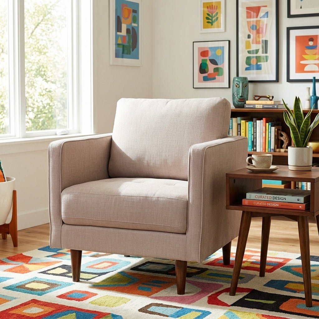 Boca Armchair styled in a bright Portland mid-century modern interior - Whats New Furniture