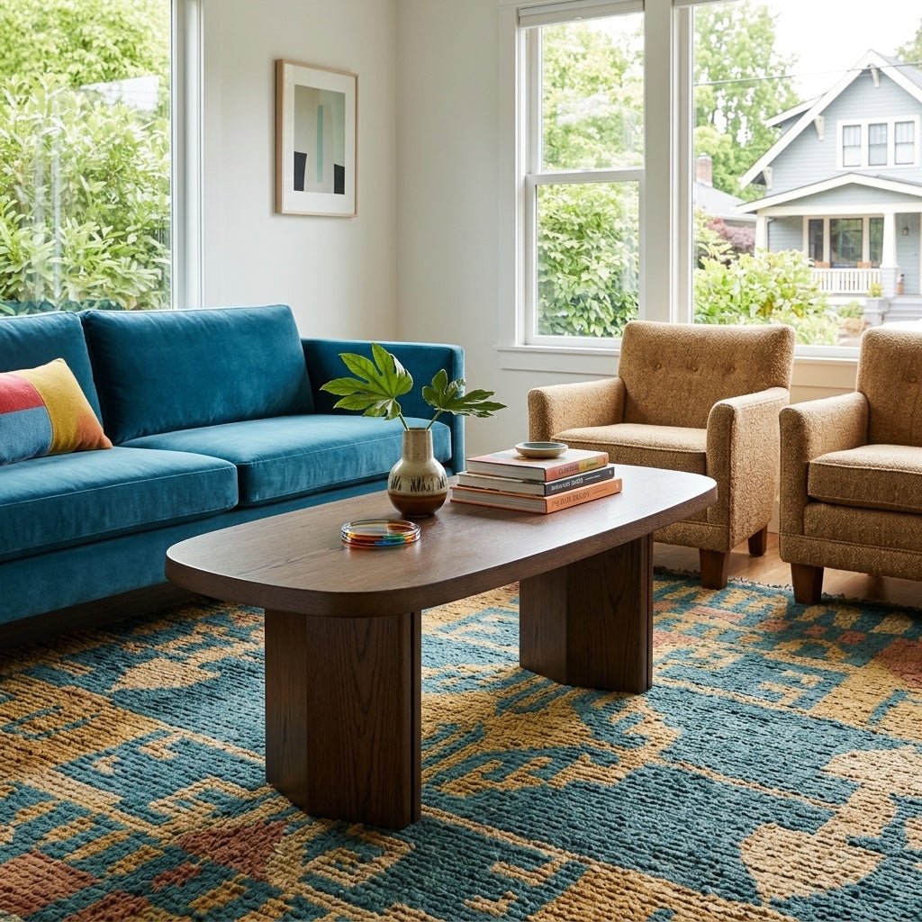 Natu Coffee Table styled in a bright Portland mid-century modern interior - Whats New Furniture