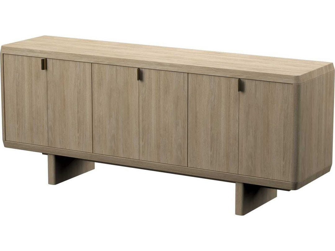 Natu Sideboard in Natural Oak front view - oak sideboard with brass handles by Unique Furniture - Whats New Furniture Portland OR