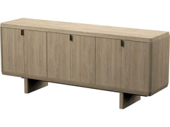 Natu Sideboard in Natural Oak front view - oak sideboard with brass handles by Unique Furniture - Whats New Furniture Portland OR