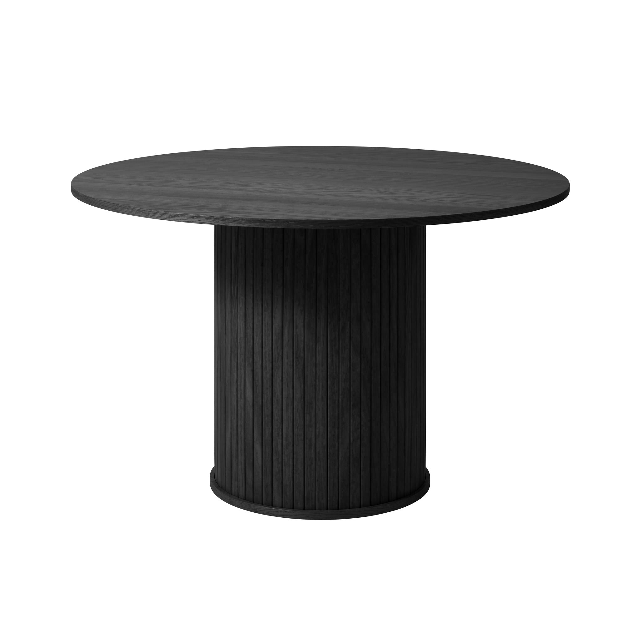 Nola Round Dining Table in Black Oak front view - dining table by Unique Furniture - Whats New Furniture Portland OR
