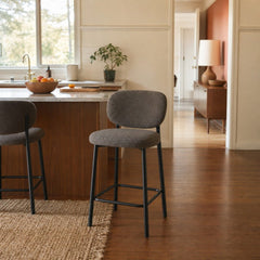 Swan Counter Stool in Cedar styled in Portland Garden Home ranch kitchen - Whats New Furniture