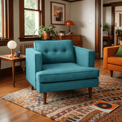 Urban Chair in Noriko Herb side angle - Oregon-made accent chair by Stanton - Whats New Furniture Portland OR