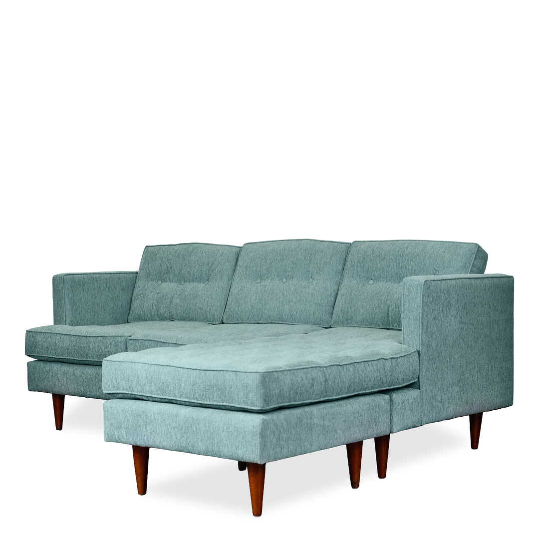Urban Sofa Chaise in fabric side angle - sofa with floating chaise by Stanton - Whats New Furniture Portland OR