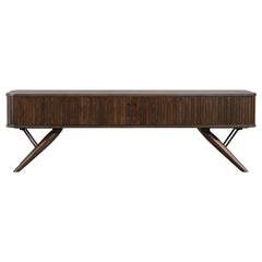 Valna Wood 71-inch TV Stand with Sliding Doors Walnut - What&