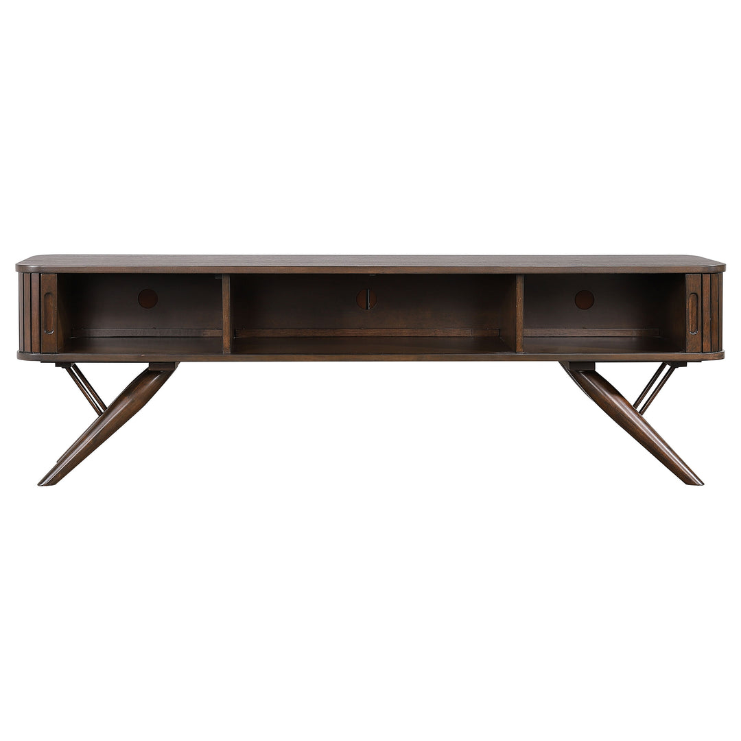 Valna Wood 71-inch TV Stand with Sliding Doors Walnut - What&