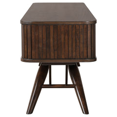 Valna Wood 71-inch TV Stand with Sliding Doors Walnut - What&