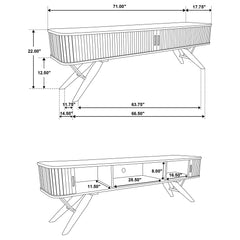 Valna Wood 71-inch TV Stand with Sliding Doors Walnut - What&