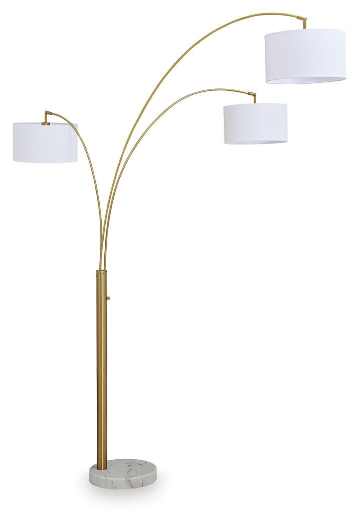 Valo Arc Lamp in Gold Finish — Ashley Furniture official alternate studio view view