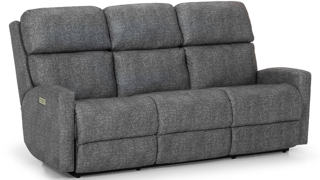 Valor reclining sofa front view — Oregon-made custom fabric sofa