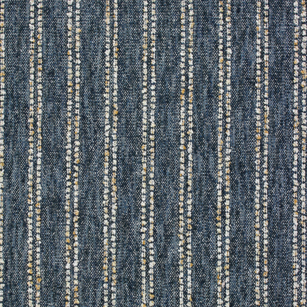 Vanishing Indigo Chenille Stripe Throw Pillow fabric close-up by Decor Fifty-Five - Whats New Furniture Portland OR