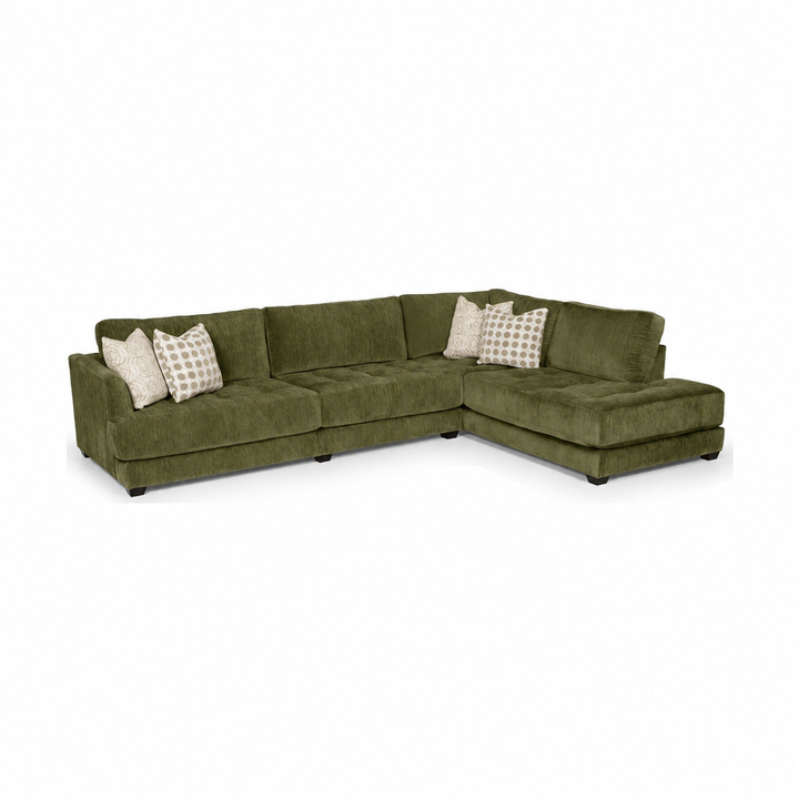 Vantage Chaise Sectional in Vintage Moss - Right-Facing - custom sectional by Stanton