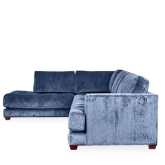 Vantage Sectional in Lush Marine side angle showing chaise depth - Stanton - Whats New Furniture Portland OR